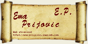 Ema Prijović vizit kartica